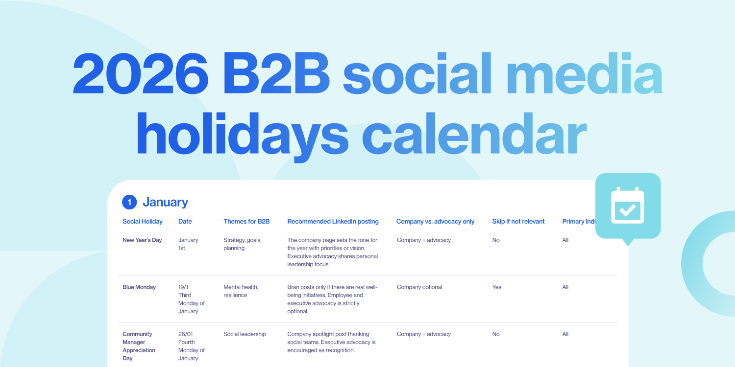 2026 B2B social media holidays calendar: Strategic planning for marketers