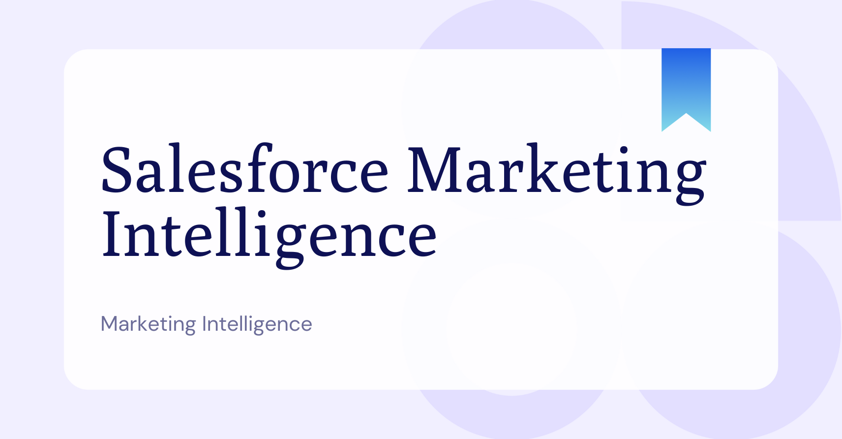 Salesforce Marketing Intelligence Glossary Page