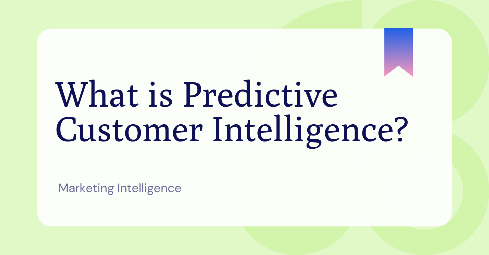 Predictive customer intelligence